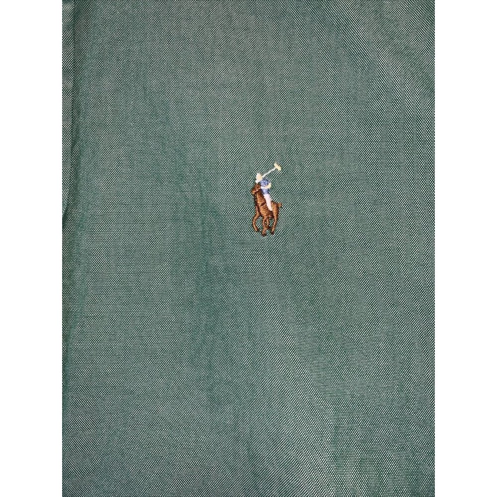 Vintage Polo Ralph Lauren Classic Fit Metallic Green Mens Button Down Shirt 16.5 - Picture 2 of 7